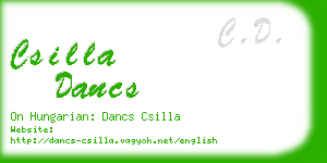 csilla dancs business card